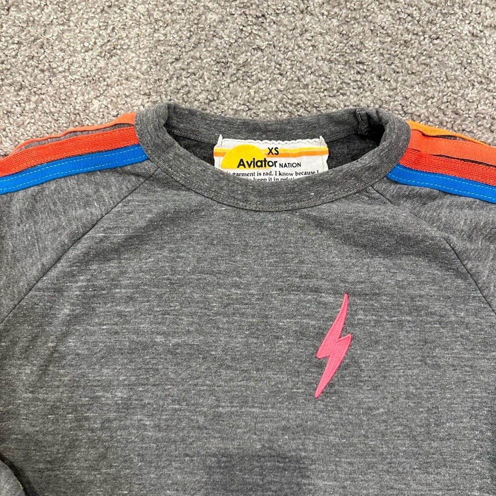 Aviator Nation Crop Crewneck Sweatshirt - Picture 3 of 5